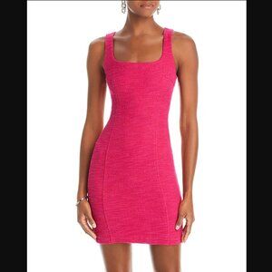 AQUA Pink Square Neck Dress